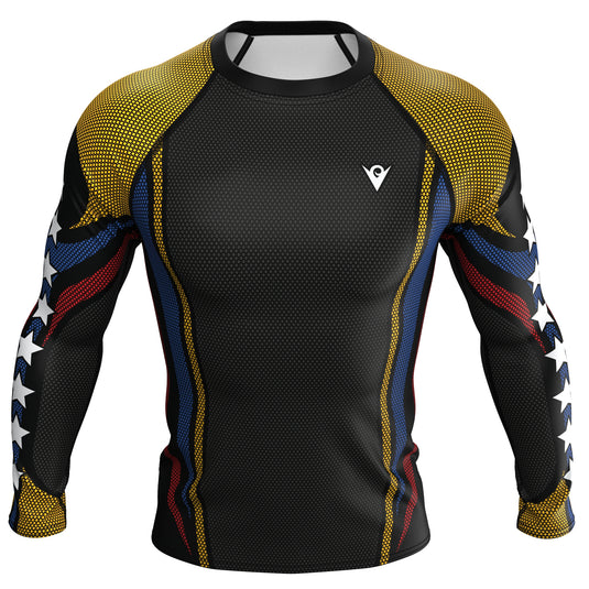 Venezuela - Galaxy (Men's Rash Guard) Olympian (Starred Sleeves)