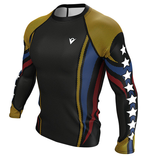 Venezuela - Galaxy (Men's Rash Guard) Olympian (Starred Sleeves)