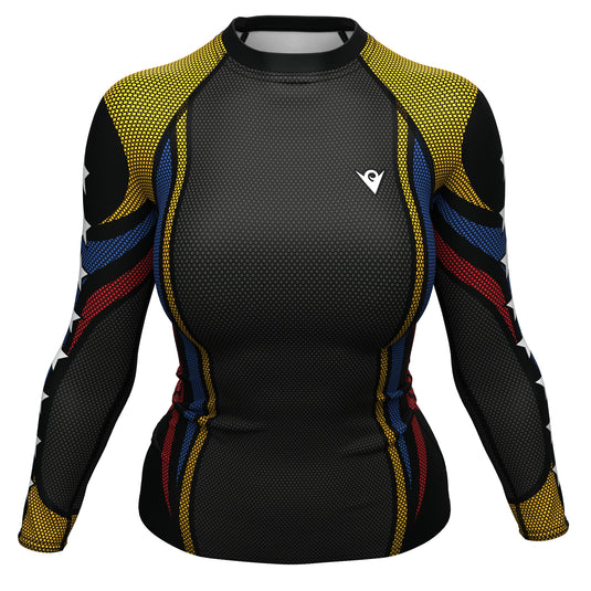 Venezuela - Galaxy (Women's Rash Guard) Olympian (Starred Sleeves)