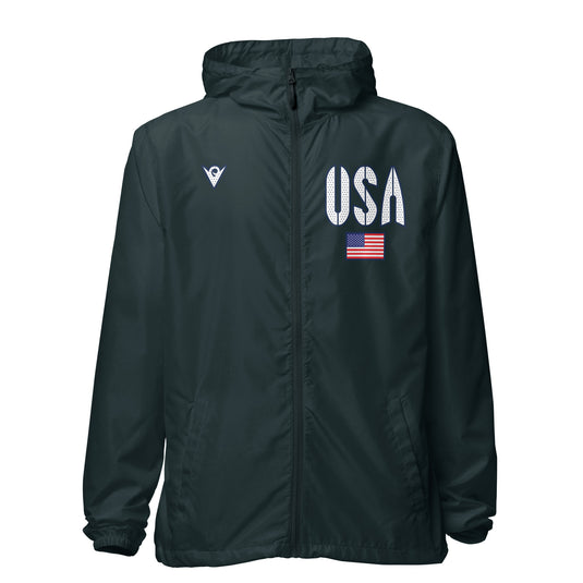 United States - Navy Blue 1 (Unisex - Lightweight Zip-up Windbreaker) Olympian