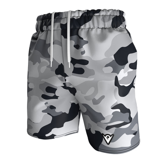 Ash Camo (Men's Sports Shorts - Recycled Polyester) Excelsior/Urban