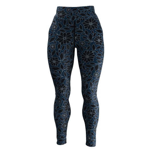 Floral Elegance (Women's Yoga Pants) Yoga Bliss/Urban