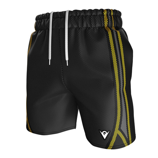 Voxpell Galaxy (Yellow/Grey) (Men's Sports Shorts - Recycled Polyester) Excelsior