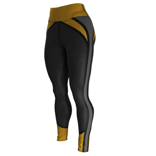 Voxpell Galaxy (Yellow/Grey) (Women's Yoga Pants) Excelsior