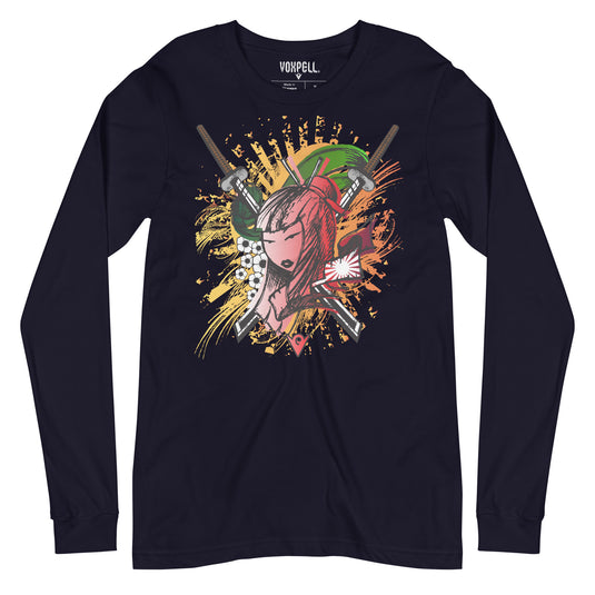 Samurai Warrior (Unisex Long-sleeve T-shirt) Martial Warrior