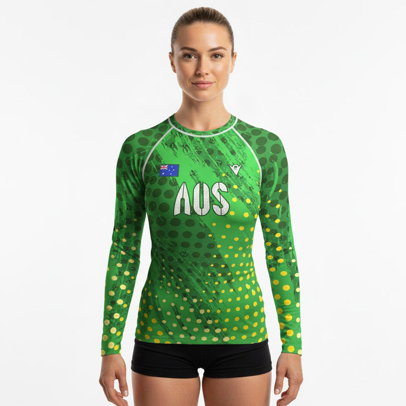 Load image into Gallery viewer, Australia - AUS 61 - Country Codes (Women&#39;s Rash Guard) Olympian
