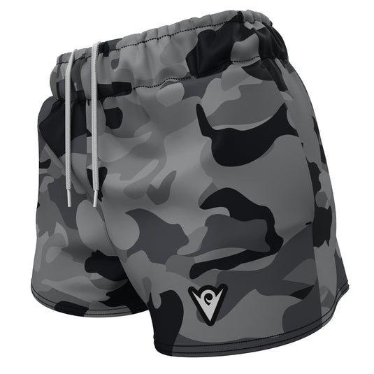 Ash Camo (Women's Sports Shorts - Recycled Polyester) Excelsior/Urban