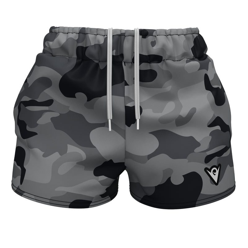 Load image into Gallery viewer, Ash Camo (Women&#39;s Sports Shorts - Recycled Polyester) Excelsior/Urban
