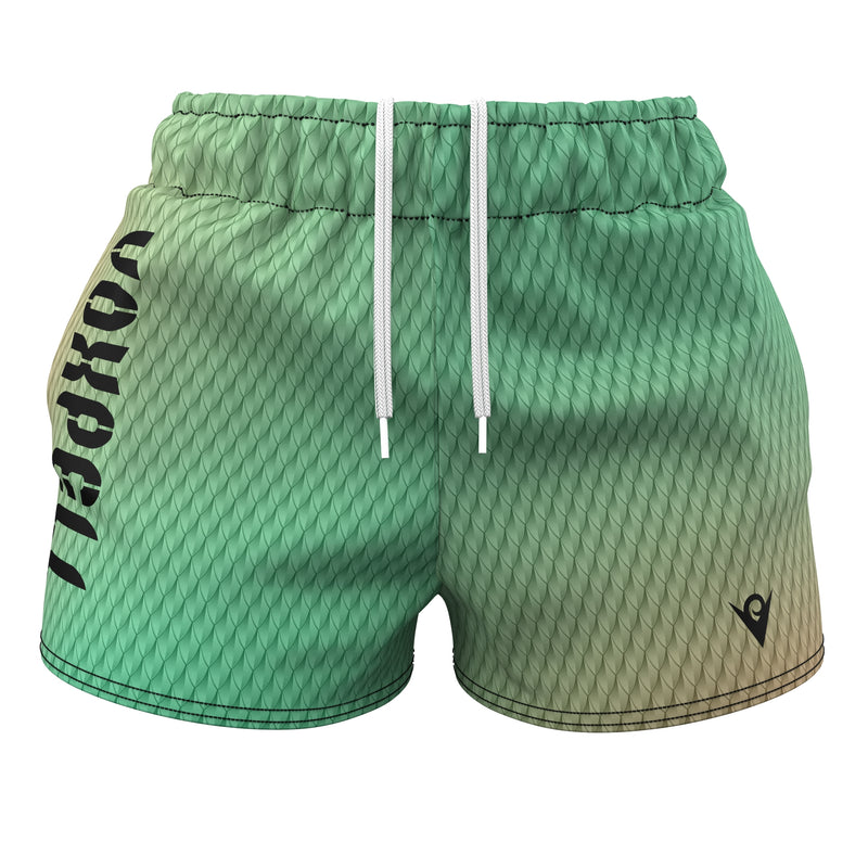 Load image into Gallery viewer, Voxpell Flying Dragon Skin (Women&#39;s Sports Shorts - Recycled Polyester) Martial Warrior
