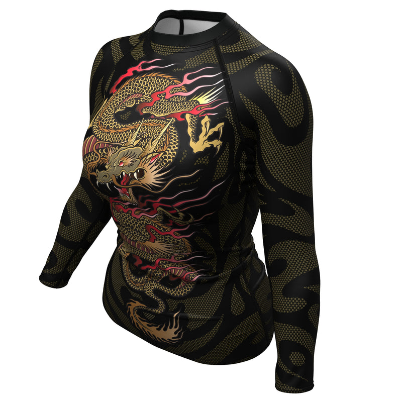 Load image into Gallery viewer, Voxpell Dragon Warrior (Women&#39;s Rash Guard) Martial Warrior
