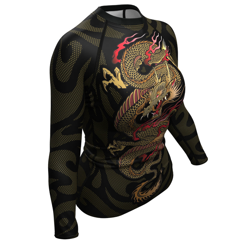 Load image into Gallery viewer, Voxpell Dragon Warrior (Women&#39;s Rash Guard) Martial Warrior
