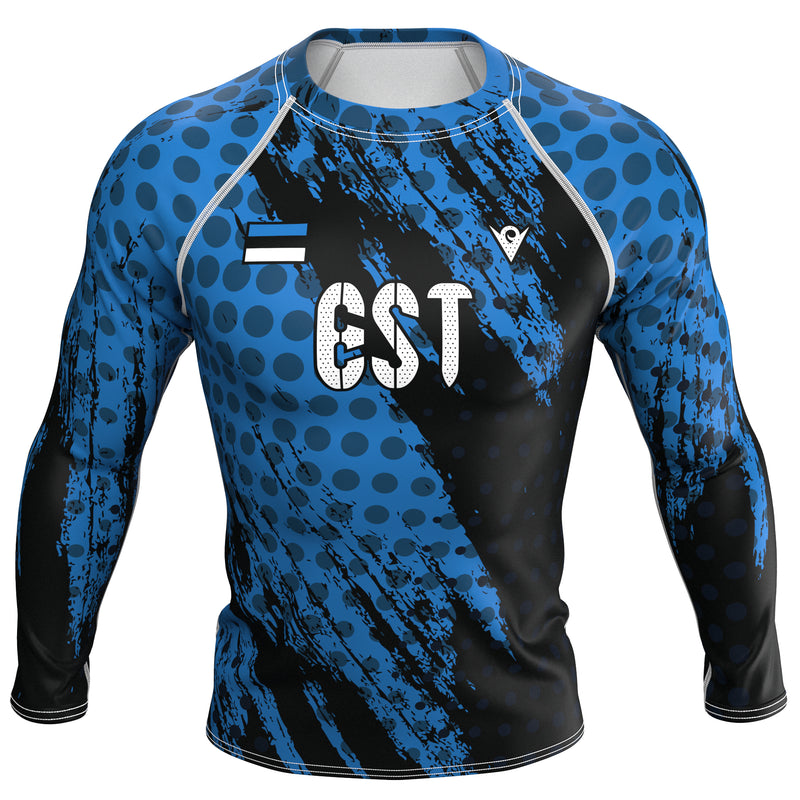 Load image into Gallery viewer, Estonia (Eesti) - EST 372 - Country Codes (Men's Rash Guard) Olympian
