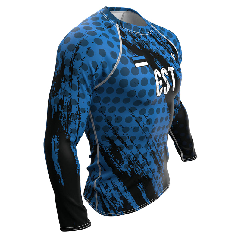 Load image into Gallery viewer, Estonia (Eesti) - EST 372 - Country Codes (Men's Rash Guard) Olympian
