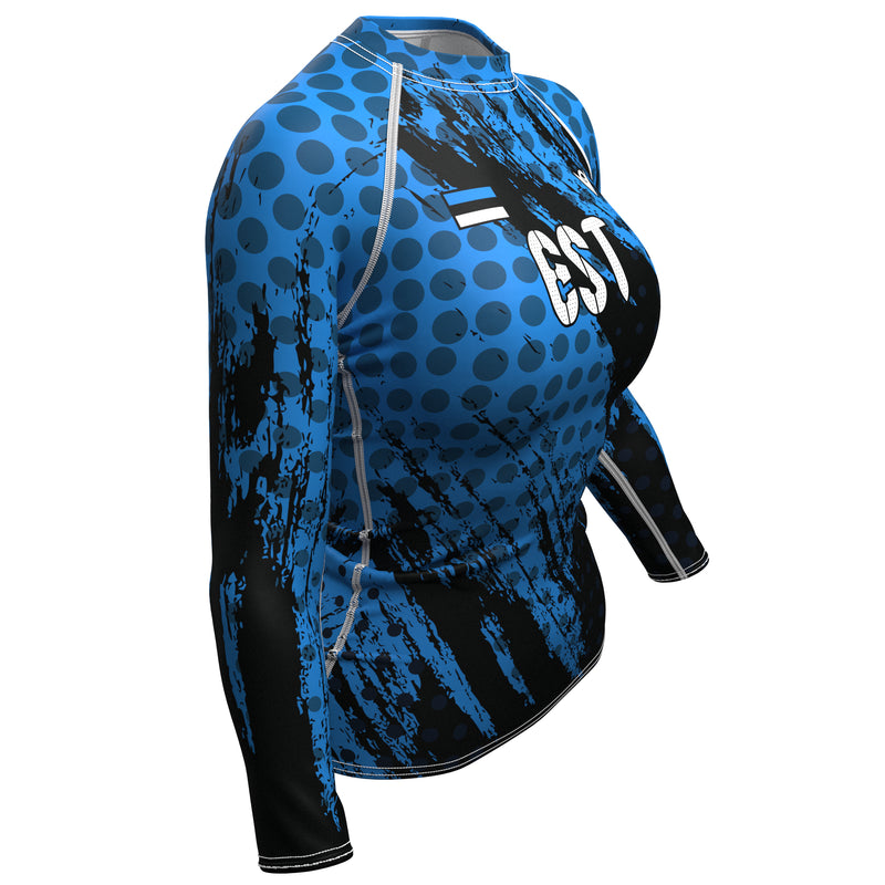 Load image into Gallery viewer, Estonia (Eesti) - EST 372 - Country Codes (Women's Rash Guard) Olympian
