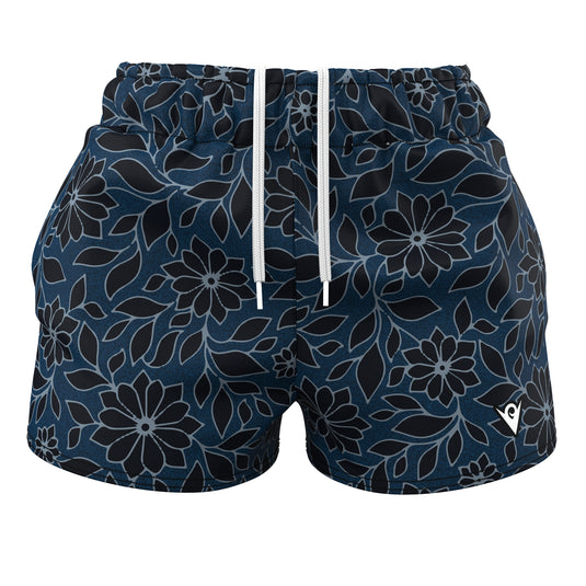 Floral Elegance (Women's Sports Shorts - Recycled Polyester) Yoga Bliss/Urban