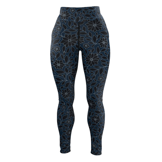Floral Elegance (Women's Yoga Pants) Yoga Bliss/Urban
