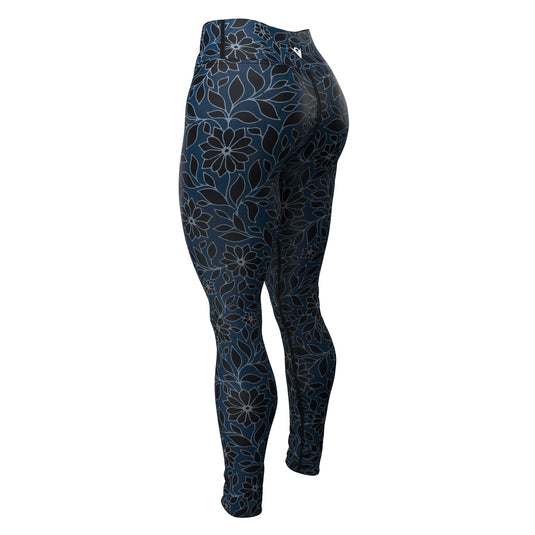 Floral Elegance (Women's Yoga Pants) Yoga Bliss/Urban