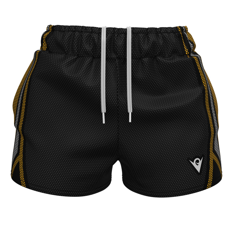 Load image into Gallery viewer, Voxpell Galaxy (Yellow/Grey) (Women&#39;s Sports Shorts - Recycled Polyester) Excelsior
