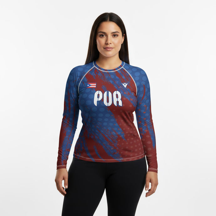 Puerto Rico - PUR 1 - Country Codes (Women's Rash Guard) Olympian