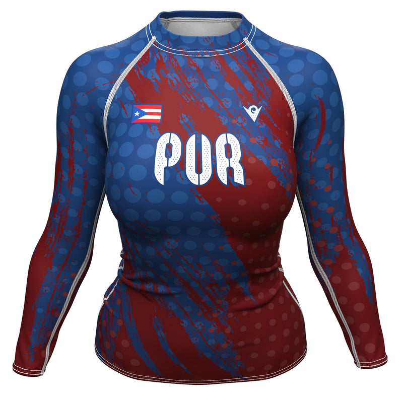 Load image into Gallery viewer, Puerto Rico - PUR 1 - Country Codes (Women&#39;s Rash Guard) Olympian
