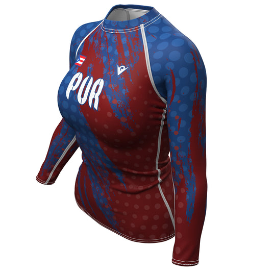 Puerto Rico - PUR 1 - Country Codes (Women's Rash Guard) Olympian