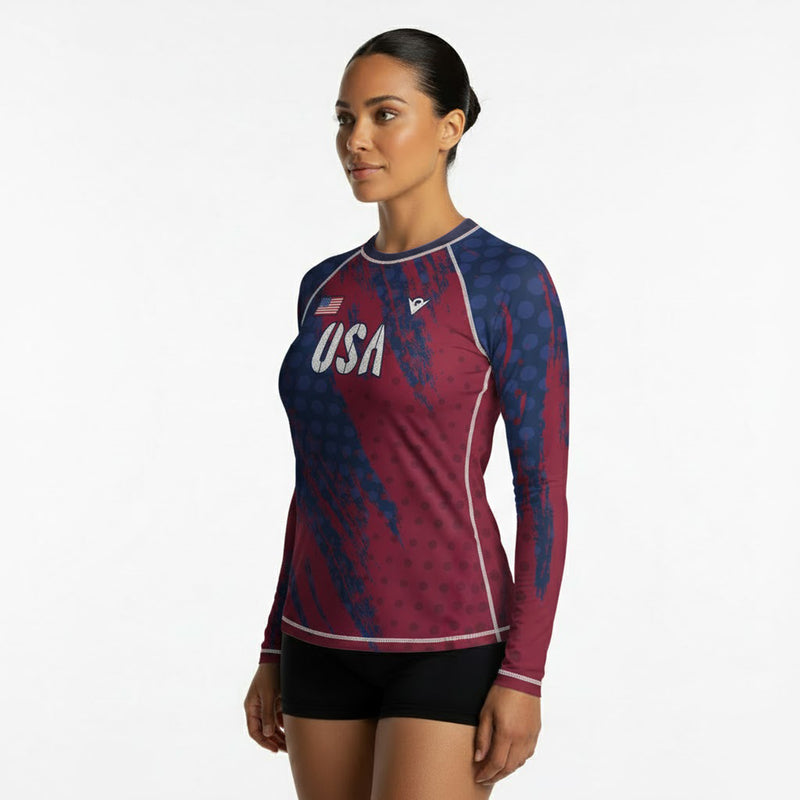 Load image into Gallery viewer, United States - USA 1 - Country Codes (Women&#39;s Rash Guard) Olympian
