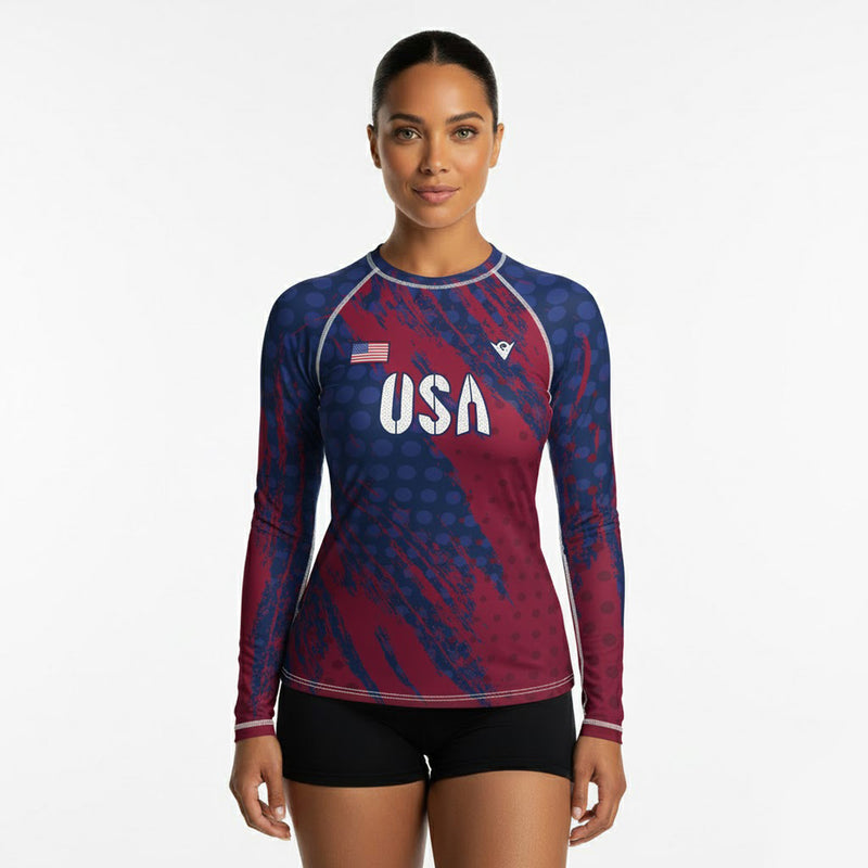 Load image into Gallery viewer, United States - USA 1 - Country Codes (Women&#39;s Rash Guard) Olympian
