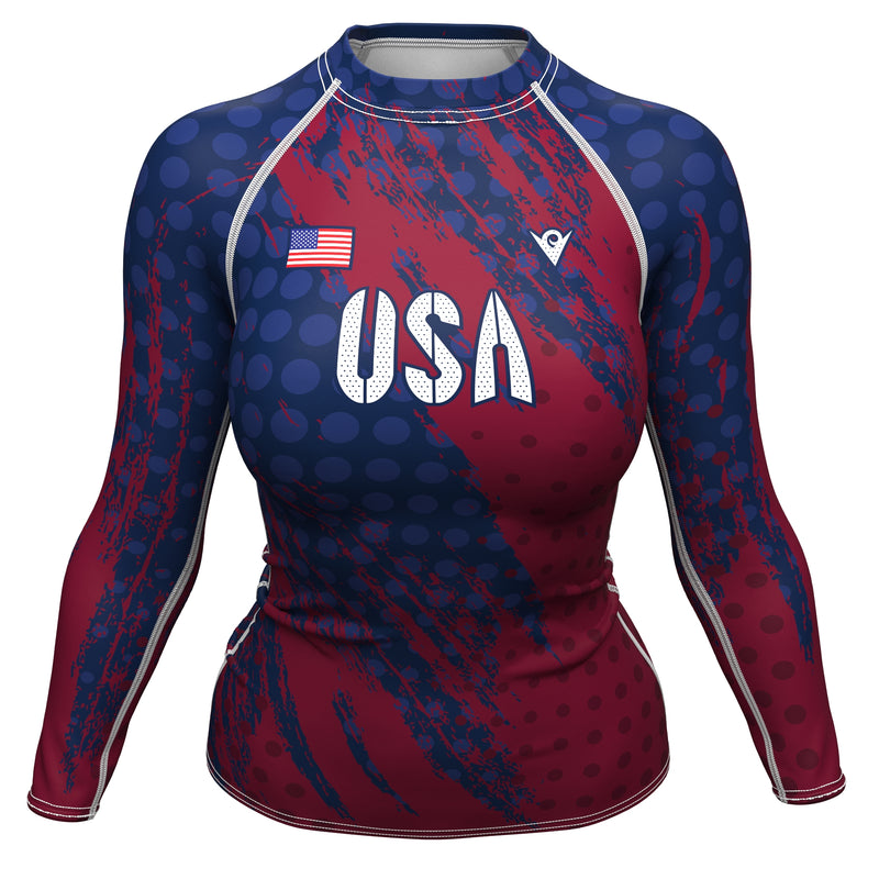 Load image into Gallery viewer, United States - USA 1 - Country Codes (Women&#39;s Rash Guard) Olympian
