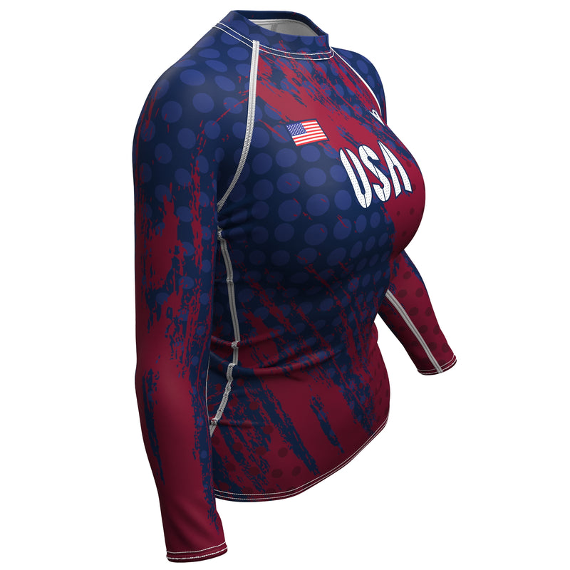 Load image into Gallery viewer, United States - USA 1 - Country Codes (Women&#39;s Rash Guard) Olympian
