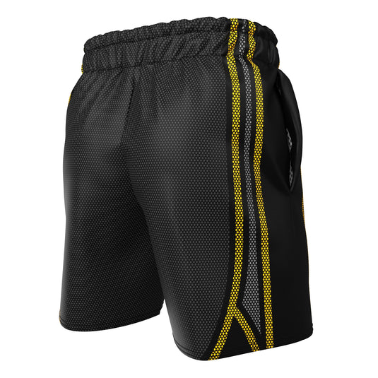Voxpell Galaxy (Yellow/Grey) (Men's Sports Shorts - Recycled Polyester) Excelsior