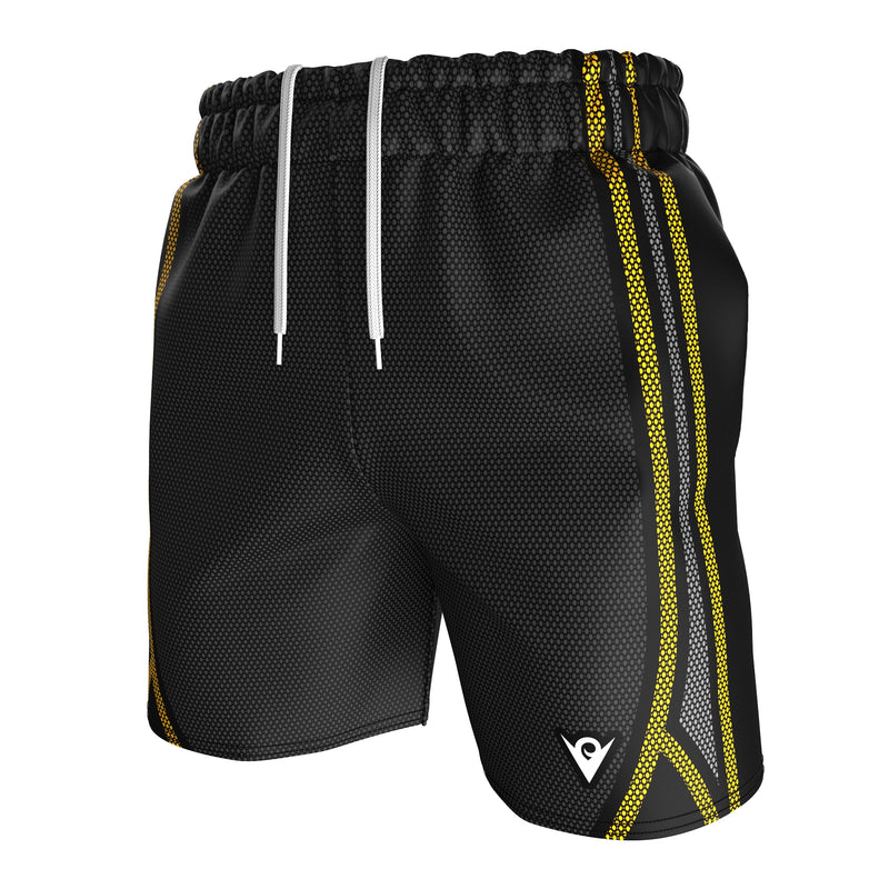 Load image into Gallery viewer, Voxpell Galaxy (Yellow/Grey) (Men&#39;s Sports Shorts - Recycled Polyester) Excelsior
