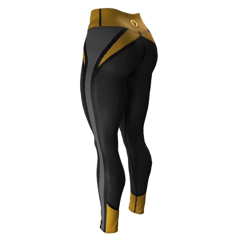 Load image into Gallery viewer, Voxpell Galaxy (Yellow/Grey) (Women&#39;s Yoga Pants) Excelsior
